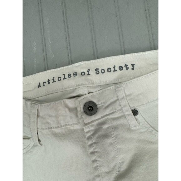 Articles Of Society Size 24 Womens Jeans Low Rise Skinny Raw Hem White S… - Picture 3 of 5